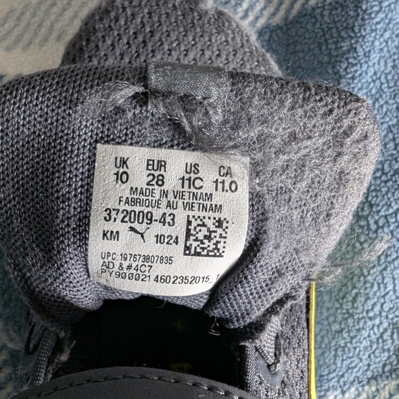 Puma Kids' Dark Gray Sneakers with Blue And Yellow Accent - Picture 5 of 5